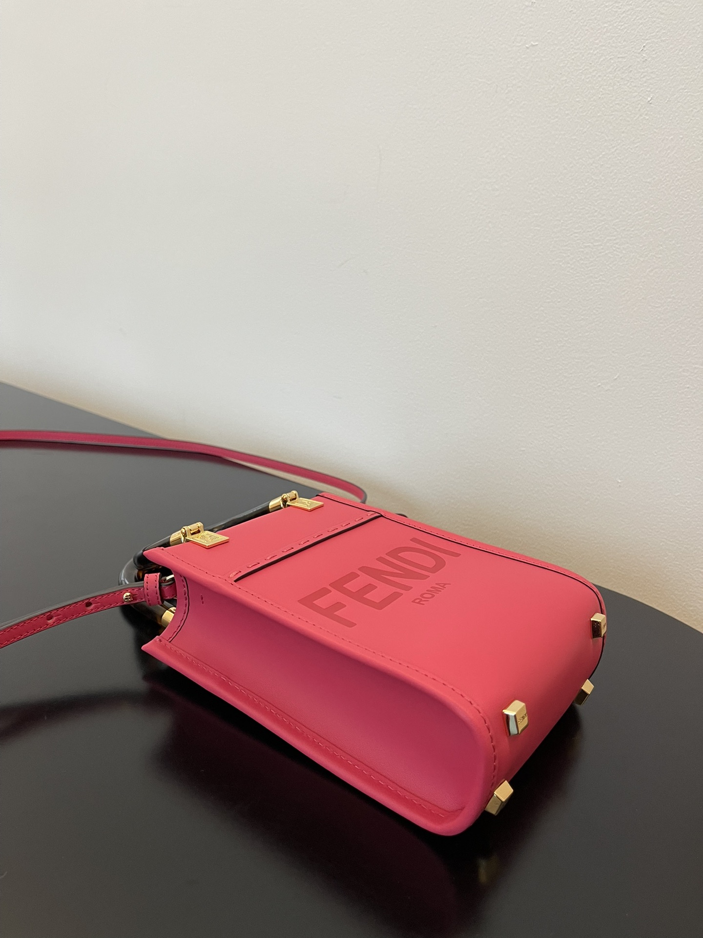 Fendi Mini Sunshine Shopper Rose Pink Leather Bag